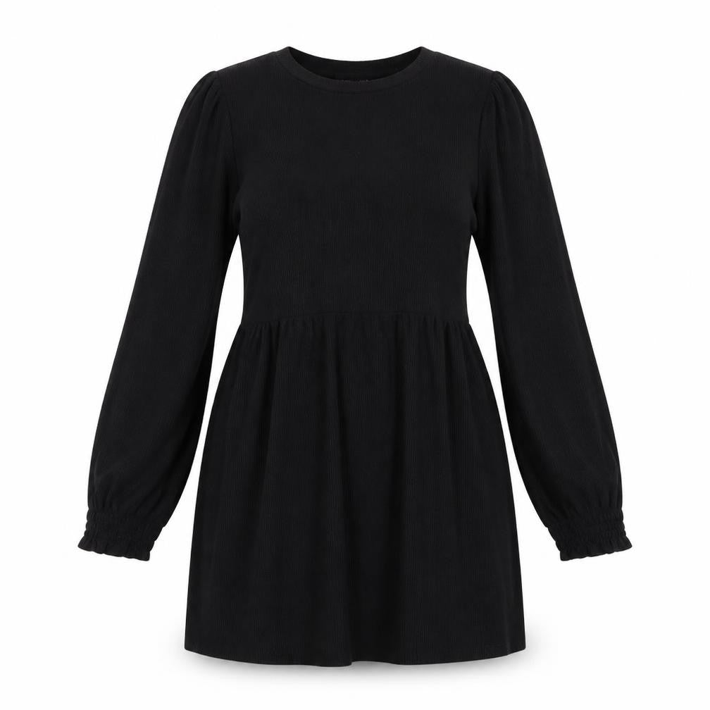 New Look Womens Black Polyester A-Line Size 8 Round Neck Pullover