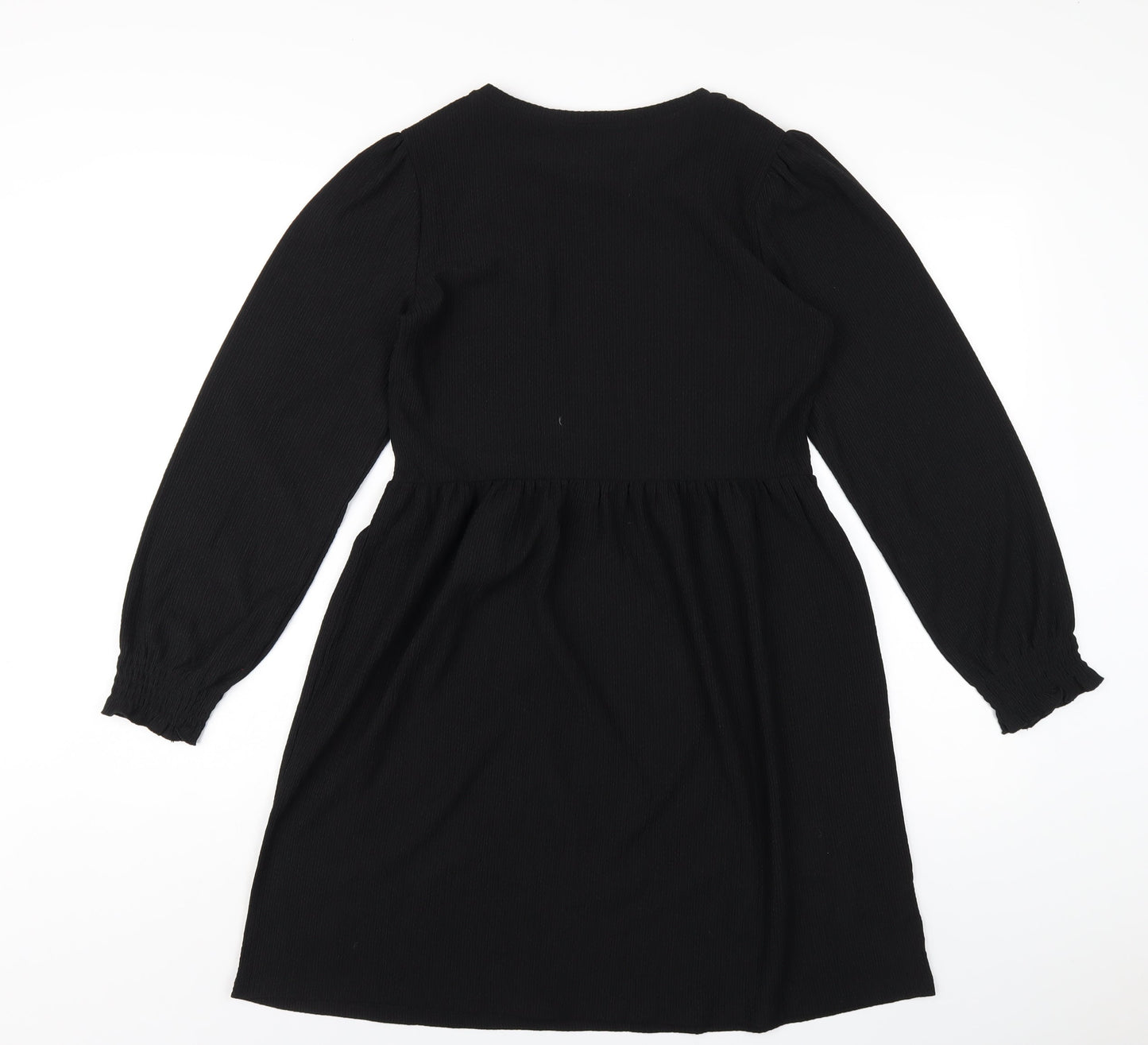 New Look Womens Black Polyester A-Line Size 8 Round Neck Pullover