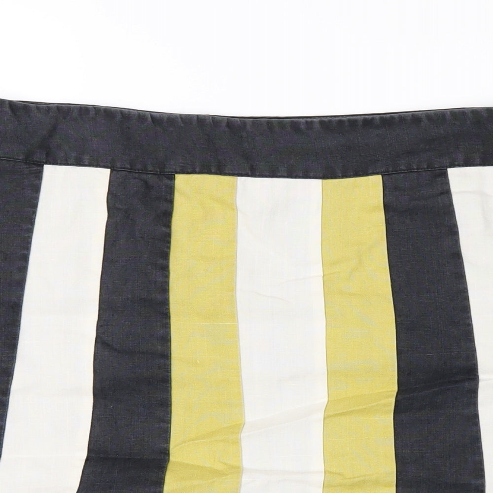 Principles Womens Multicoloured Striped Ramie A-Line Skirt Size 16 Zip