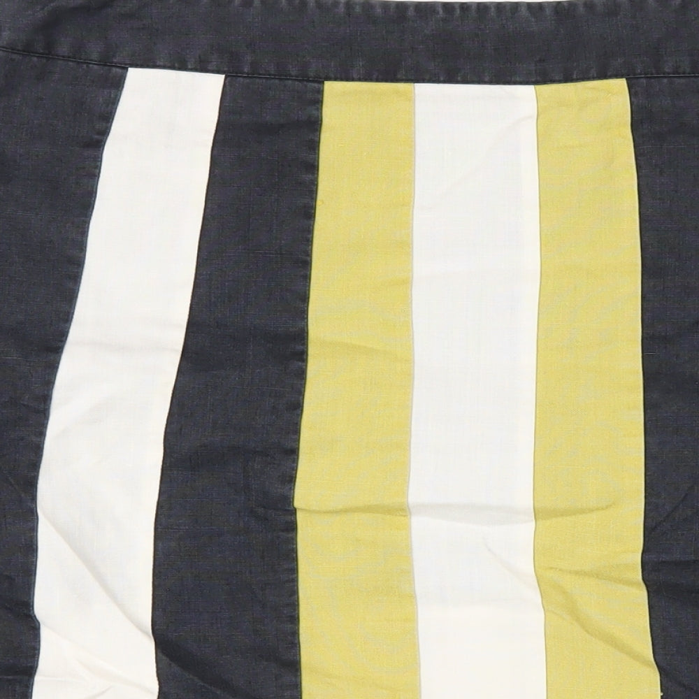 Principles Womens Multicoloured Striped Ramie A-Line Skirt Size 16 Zip