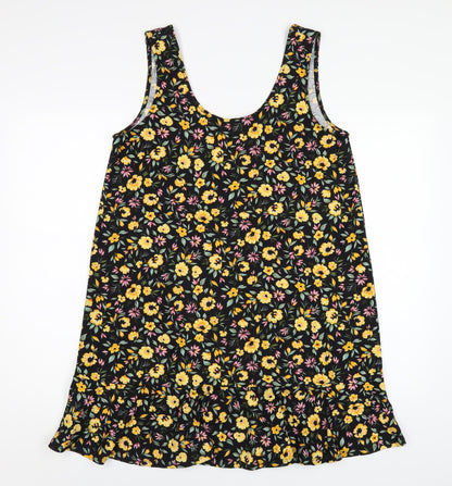 Mango Womens Multicoloured Floral Polyester Tank Dress Size M Scoop Neck Pullover