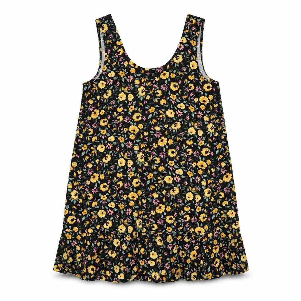 Mango Womens Multicoloured Floral Polyester Tank Dress Size M Scoop Neck Pullover