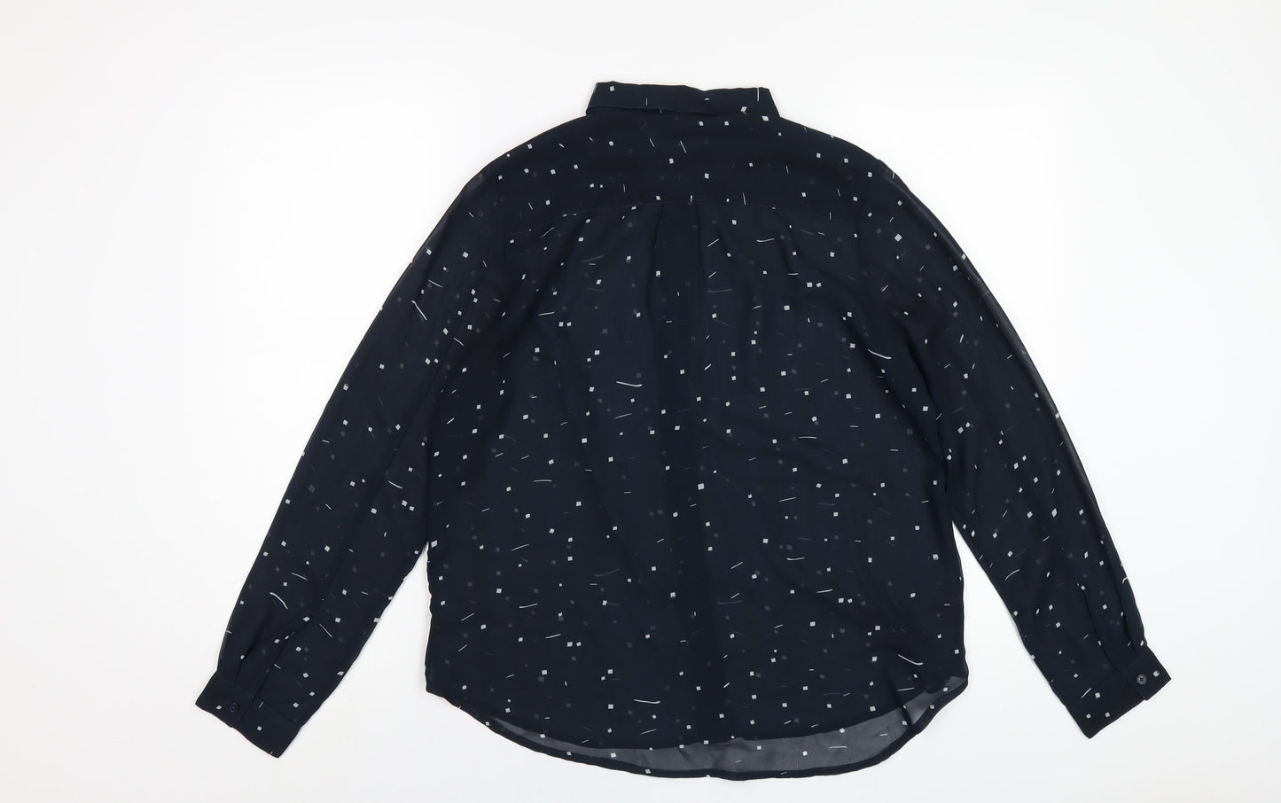 Womens UK Size 8 ICHI Blue Basic Button-Up