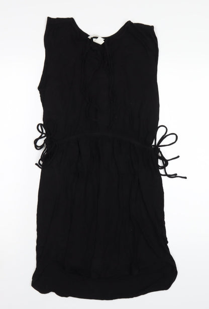 H&M Womens Black Viscose A-Line Size S V-Neck Pullover