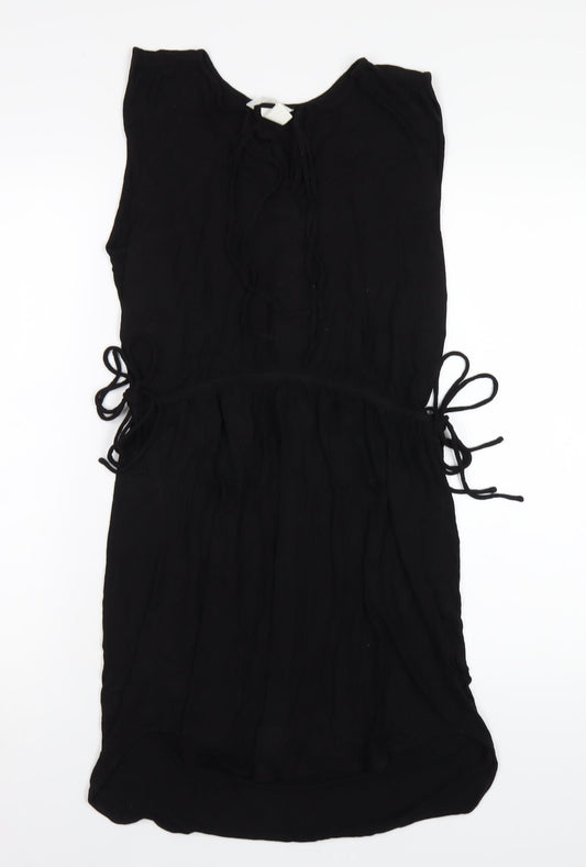 H&M Womens Black Viscose A-Line Size S V-Neck Pullover