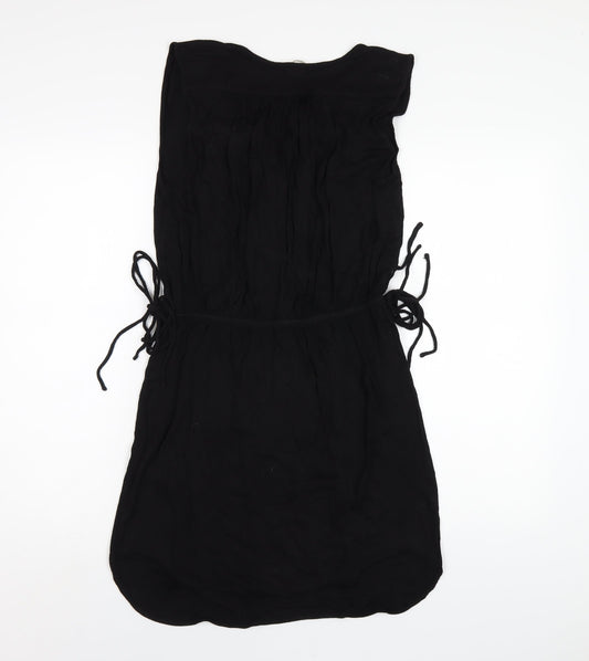 H&M Womens Black Viscose A-Line Size S V-Neck Pullover