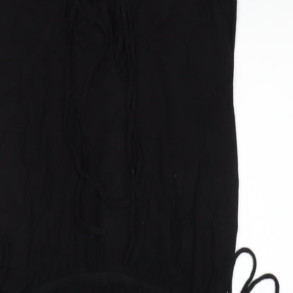 H&M Womens Black Viscose A-Line Size S V-Neck Pullover