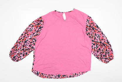 Womens UK Size 12 Marks and Spencer Pink Basic T-Shirt