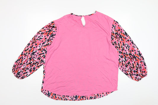 Womens UK Size 12 Marks and Spencer Pink Basic T-Shirt
