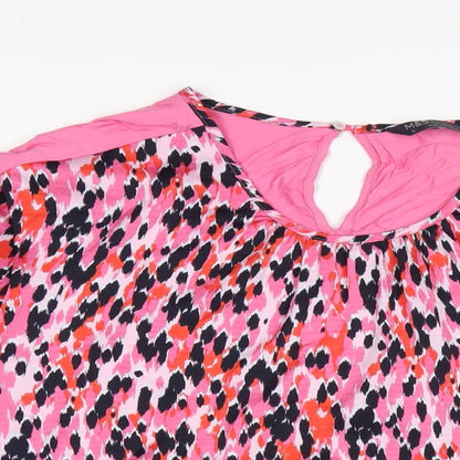 Womens UK Size 12 Marks and Spencer Pink Basic T-Shirt
