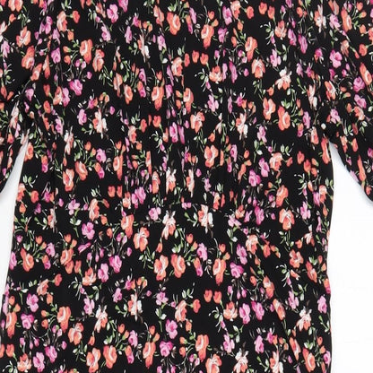 Lipsy Womens Black Floral Polyester Maxi Size 12 Round Neck Pullover
