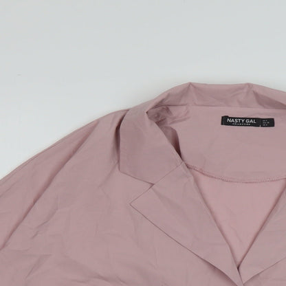 Womens UK Size 8 Nasty Gal Pink Basic Button-Up
