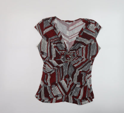 Womens UK Size 16 John Richmond Red Basic Blouse
