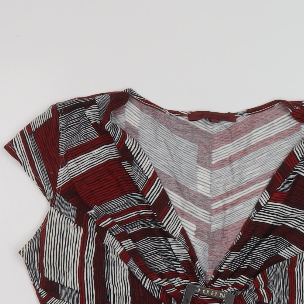 Womens UK Size 16 John Richmond Red Basic Blouse