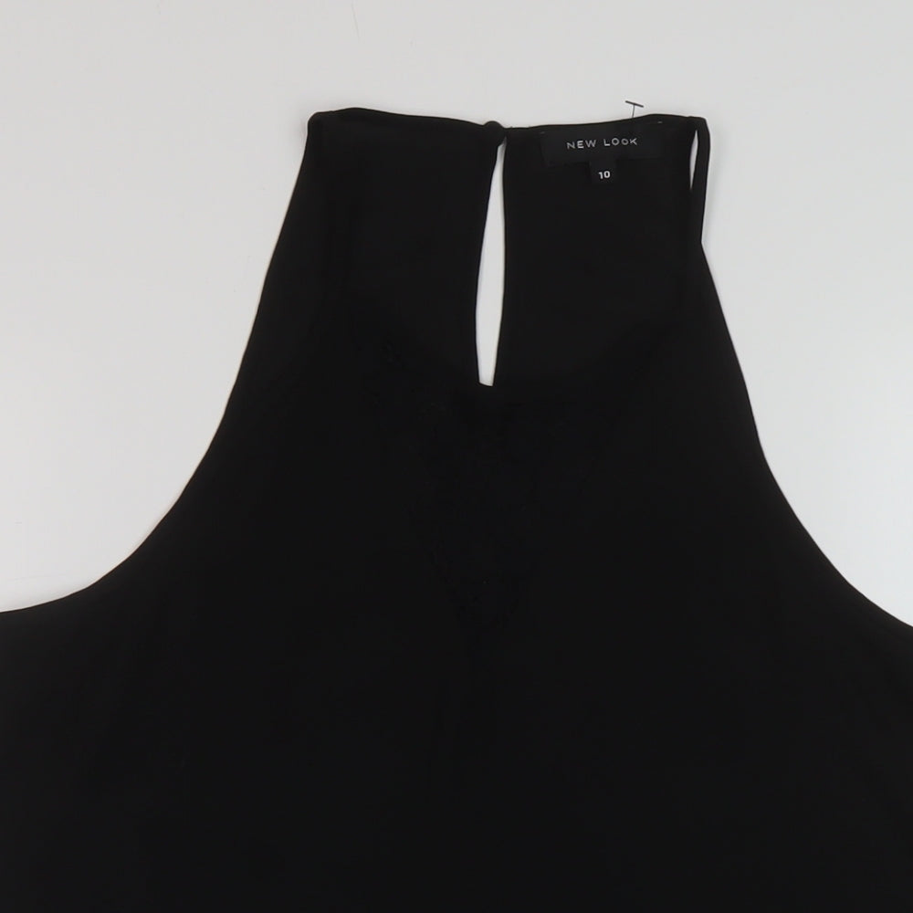 Womens UK Size 10 New Look Black Basic Tank