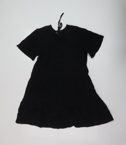 Very Womens Black Cotton A-Line Size 10 Round Neck Tie
