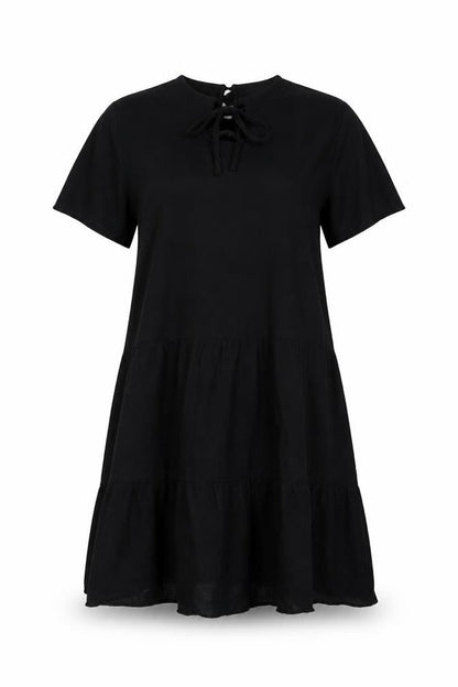 Very Womens Black Cotton A-Line Size 10 Round Neck Tie