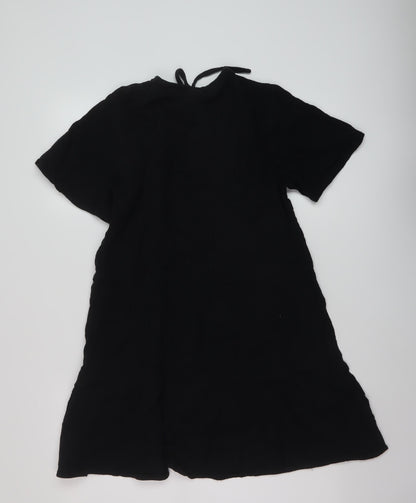 Very Womens Black Cotton A-Line Size 10 Round Neck Tie