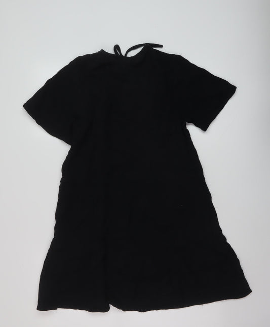Very Womens Black Cotton A-Line Size 10 Round Neck Tie