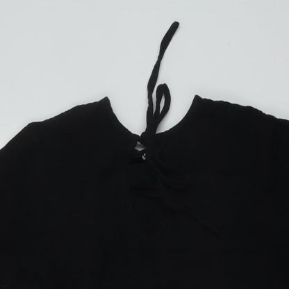 Very Womens Black Cotton A-Line Size 10 Round Neck Tie