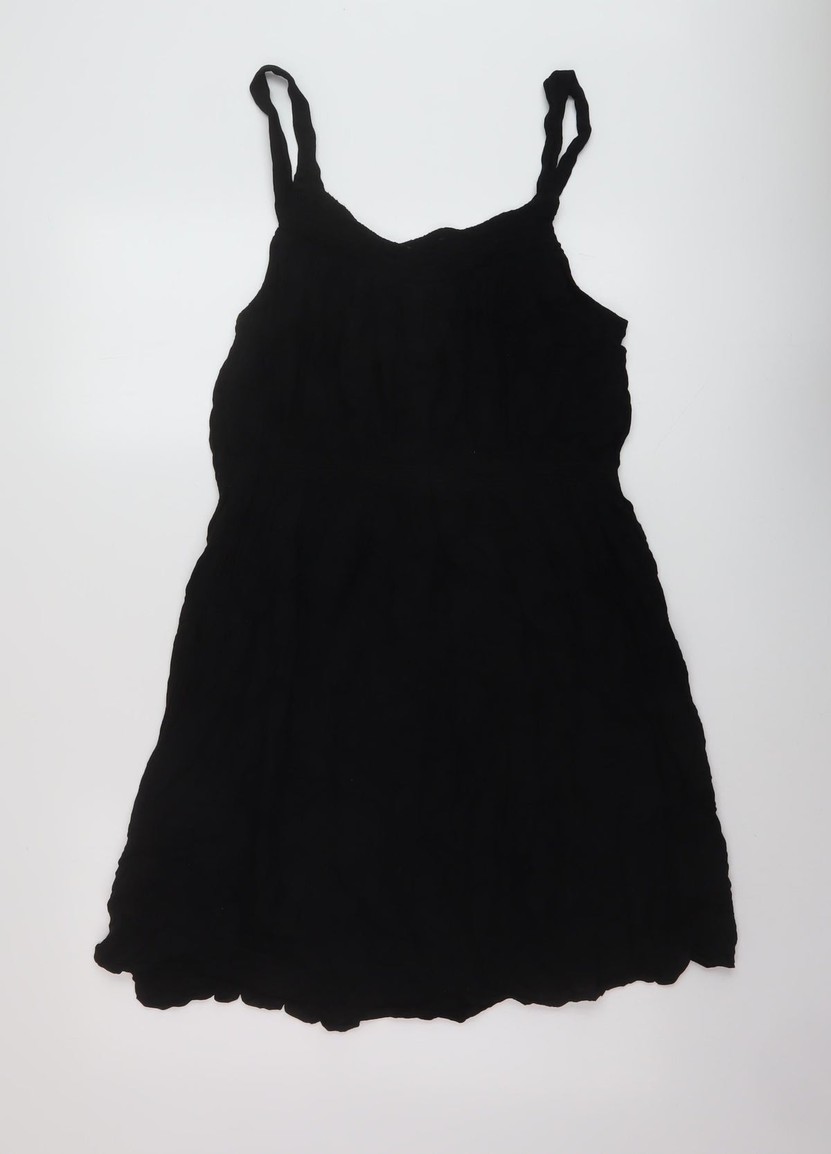 Nexyt Womens Black Viscose A-Line Size 18 Square Neck Pullover