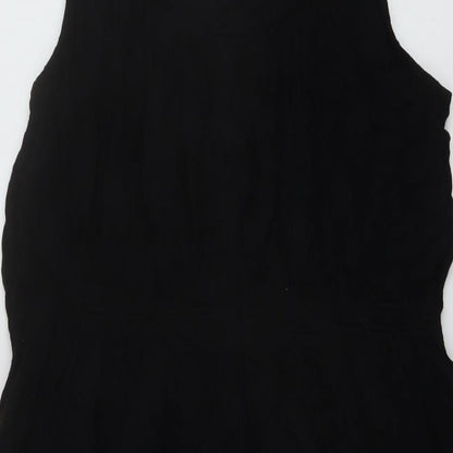 Nexyt Womens Black Viscose A-Line Size 18 Square Neck Pullover