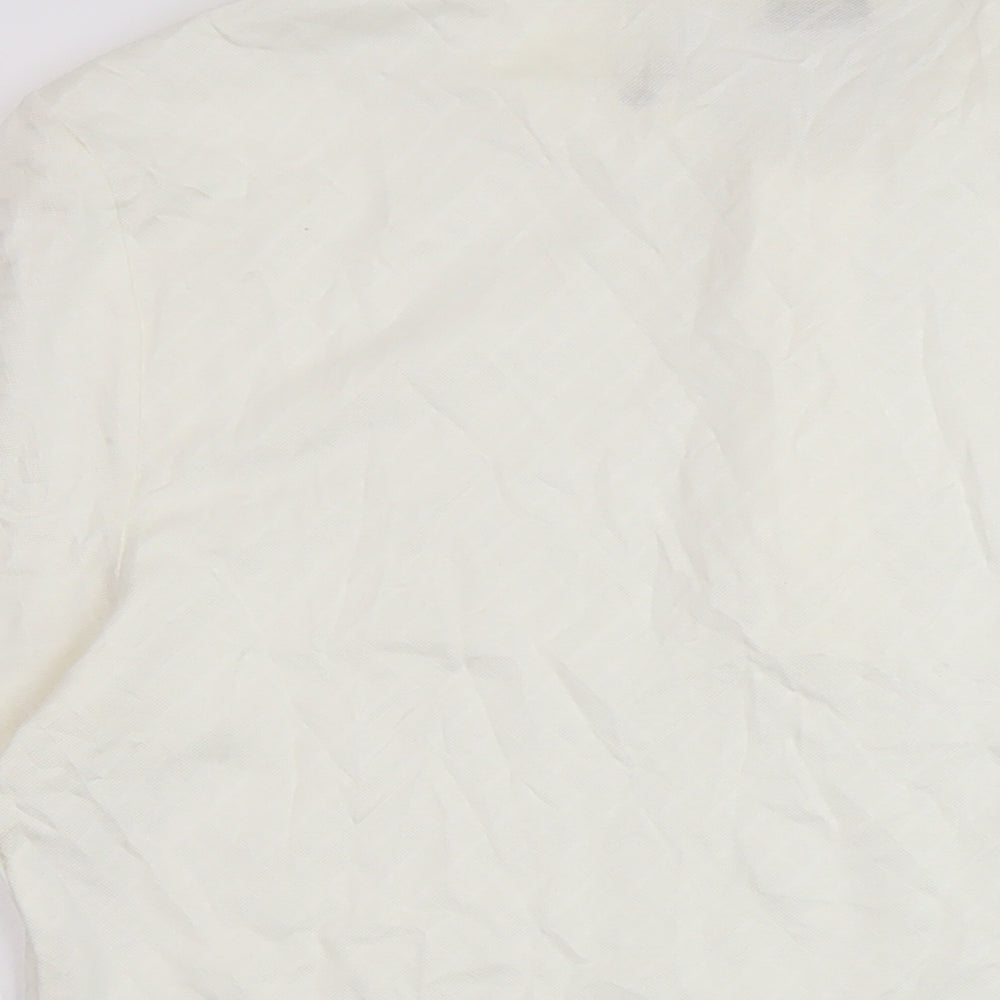 Marks and Spencer Mens Ivory Cotton Polo Size L Collared Pullover