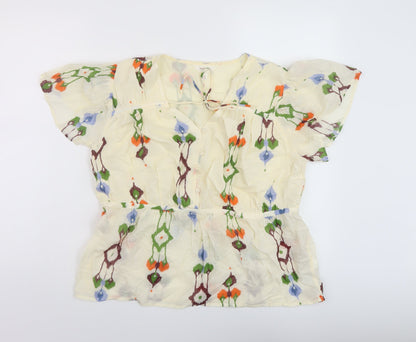 Womens UK Size 10 Per Una Beige Basic Blouse