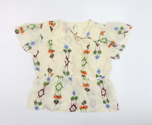 Womens UK Size 10 Per Una Beige Basic Blouse