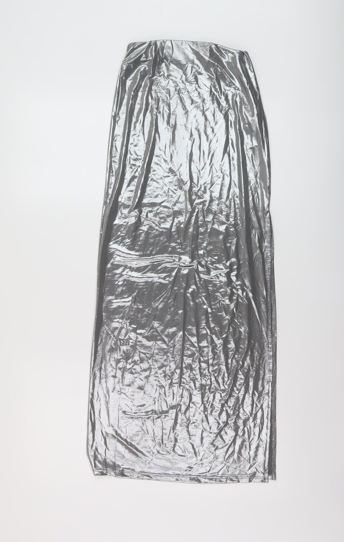 Bershka Womens Silver Polyester Straight & Pencil Skirt Size XS