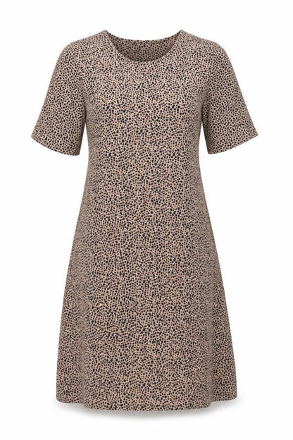 Glamorous Womens Beige Geometric Polyester A-Line Size 8 Round Neck Pullover