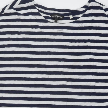 Nex Womens Blue Striped Cotton Tunic T-Shirt Size 14 Round Neck