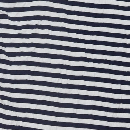 Nex Womens Blue Striped Cotton Tunic T-Shirt Size 14 Round Neck