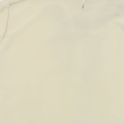 Jake Womens Beige Polyester Basic Blouse Size 14 Round Neck