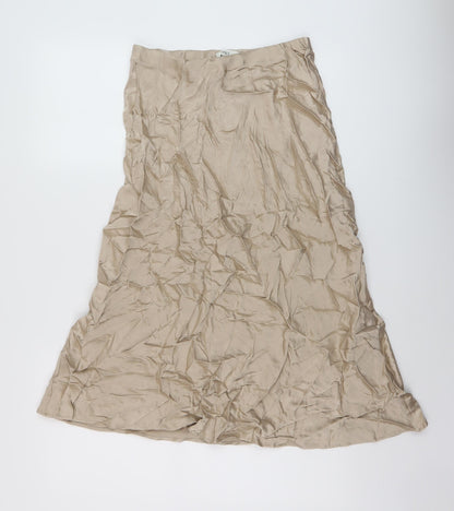 Marks and Spencer Womens Beige Polyester A-Line Skirt Size 10