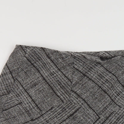 Marks and Spencer Womens Grey Plaid Polyester A-Line Skirt Size 10