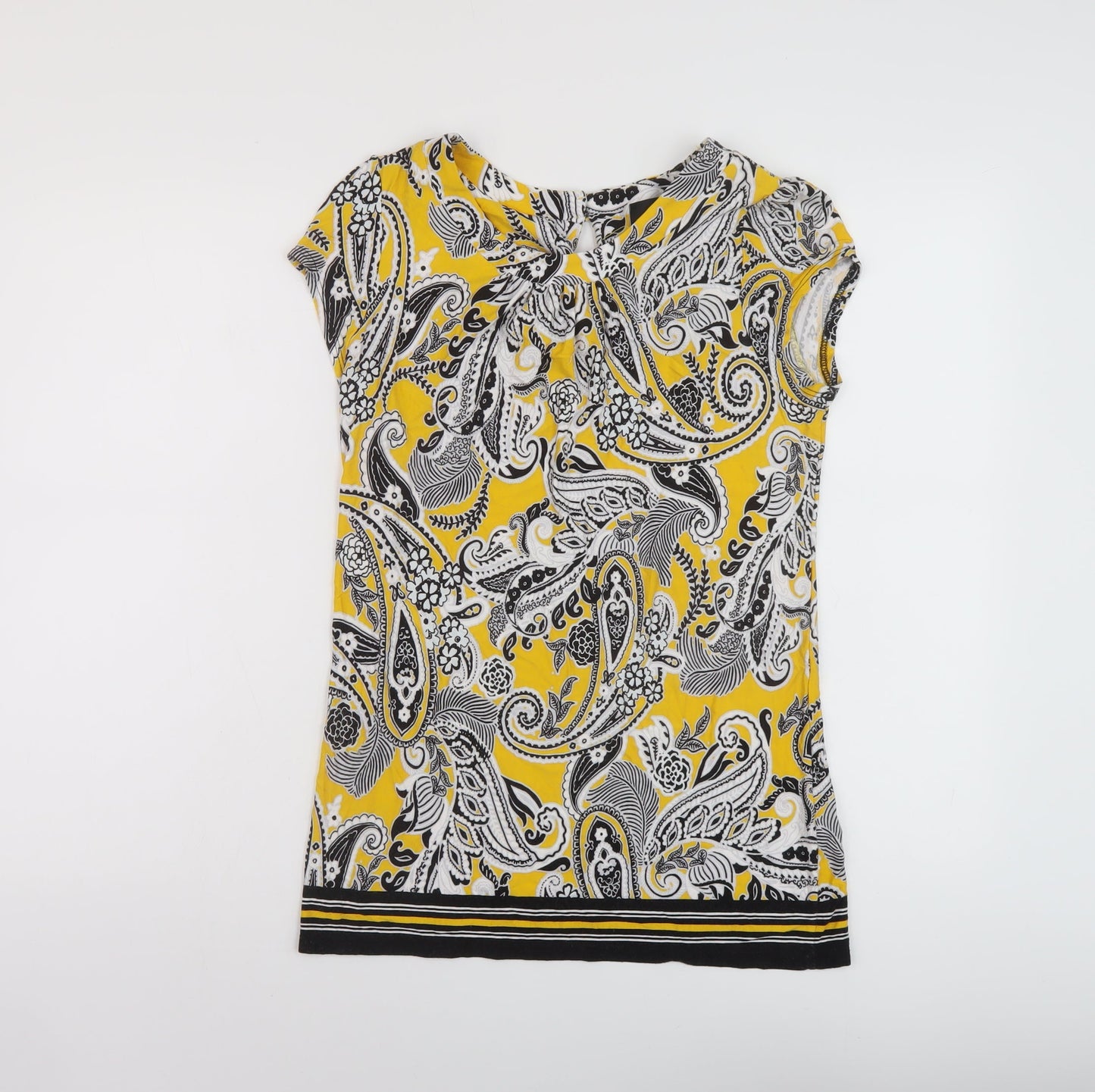 Womens UK Size 10 Wallis Yellow Basic T-Shirt