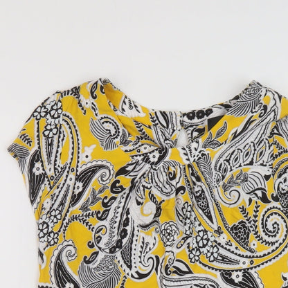 Womens UK Size 10 Wallis Yellow Basic T-Shirt