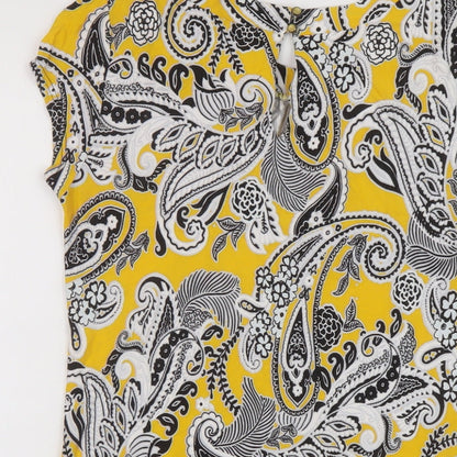 Womens UK Size 10 Wallis Yellow Basic T-Shirt