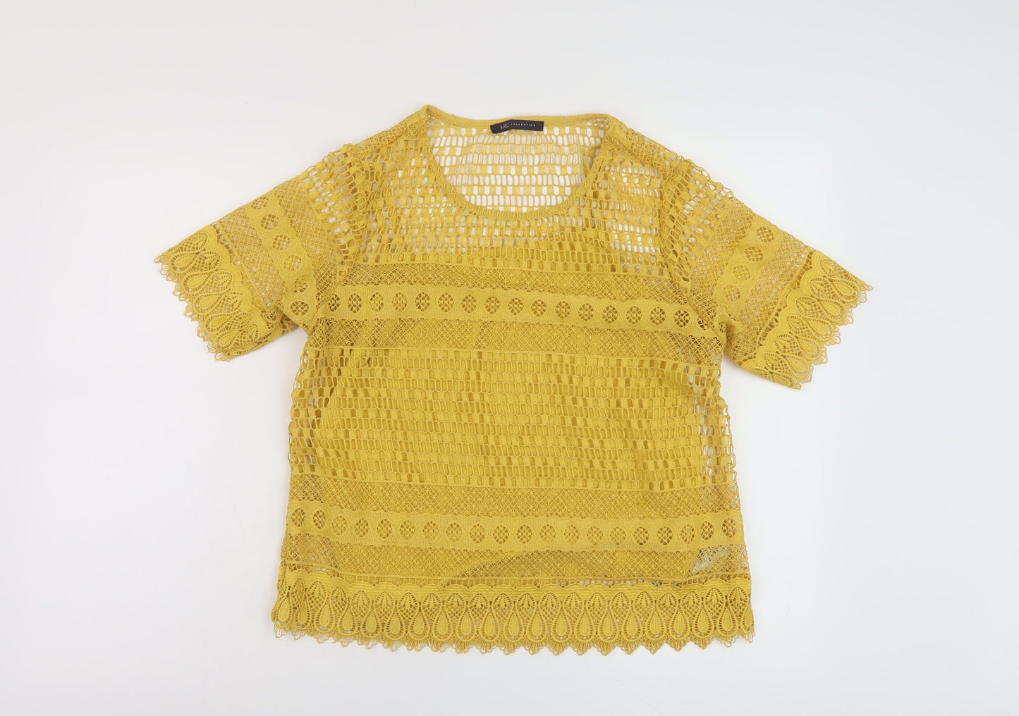 Womens UK Size 10 Marks and Spencer Yellow Basic T-Shirt
