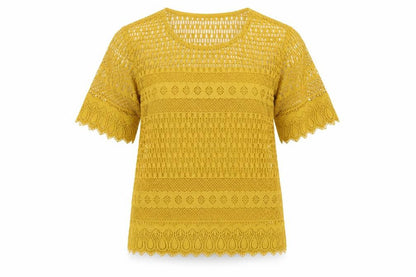 Womens UK Size 10 Marks and Spencer Yellow Basic T-Shirt
