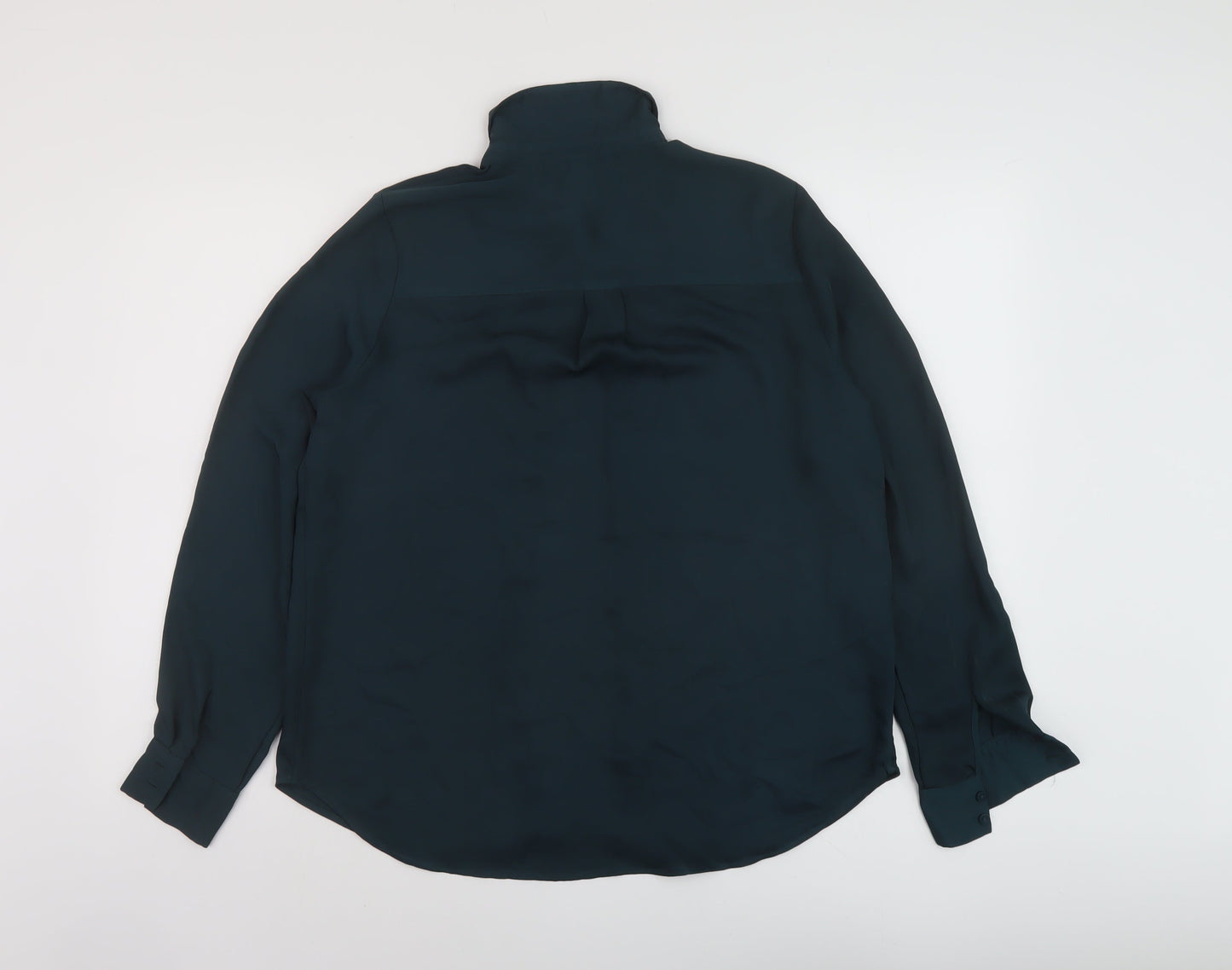 Womens UK Size 6 H&M Green Basic Button-Up