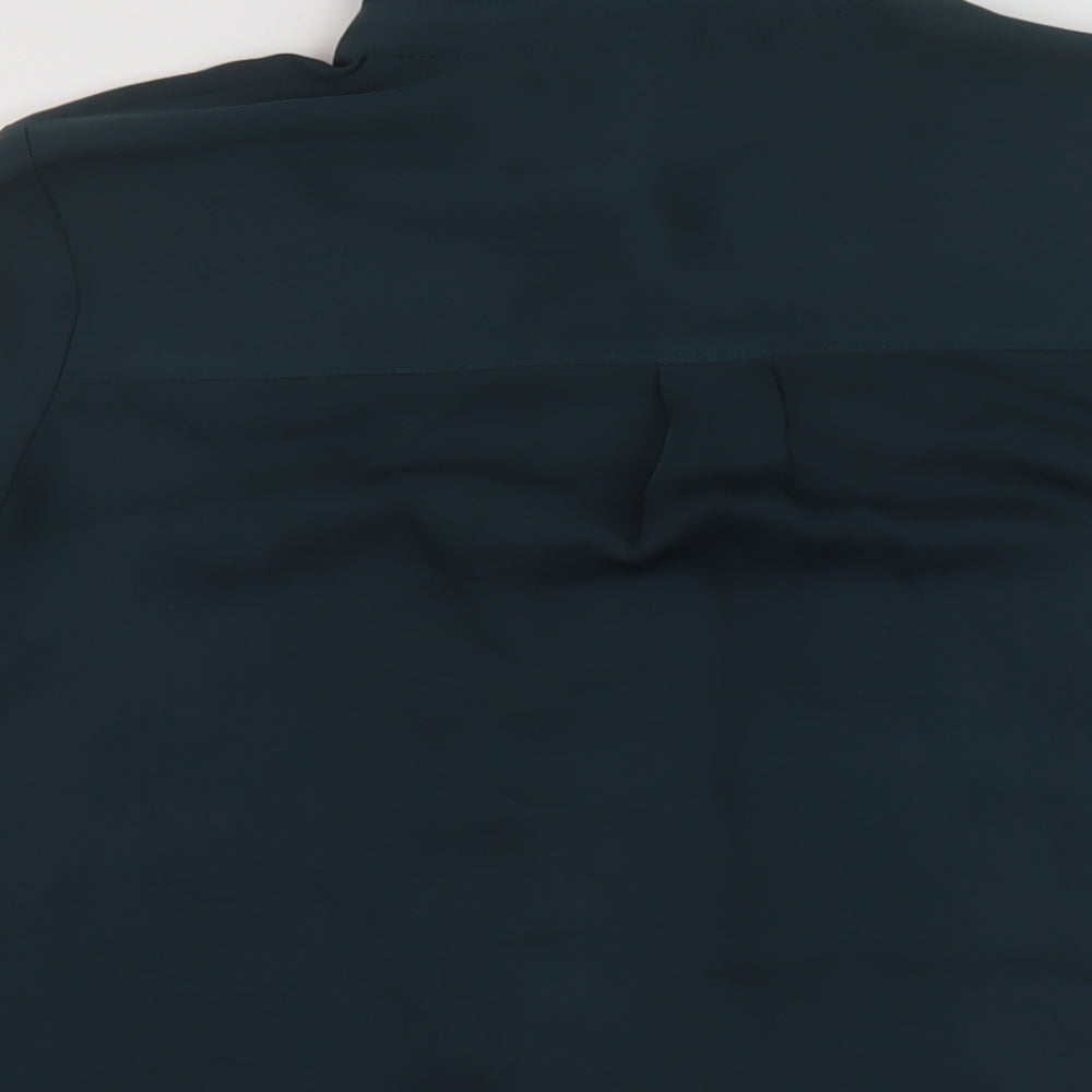 Womens UK Size 6 H&M Green Basic Button-Up