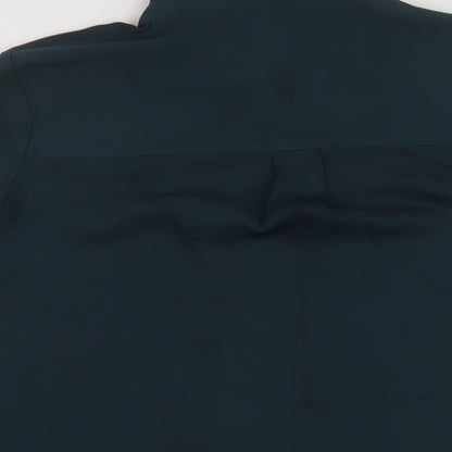 Womens UK Size 6 H&M Green Basic Button-Up