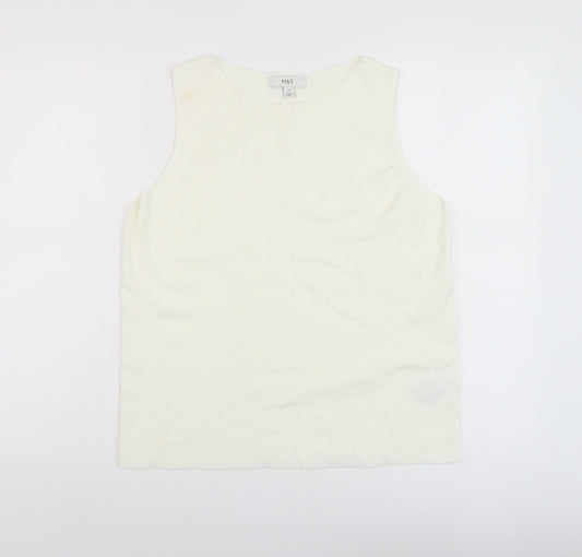 Womens UK Size 14 Marks and Spencer White Basic Tank