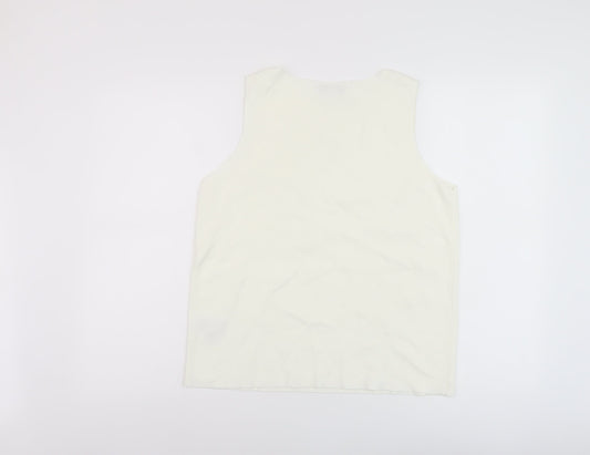 Womens UK Size 14 Marks and Spencer White Basic Tank