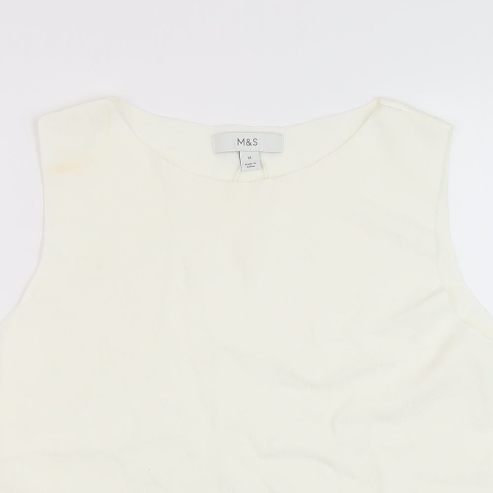Womens UK Size 14 Marks and Spencer White Basic Tank