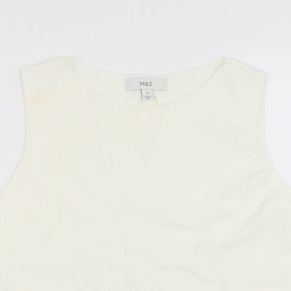 Womens UK Size 14 Marks and Spencer White Basic Tank