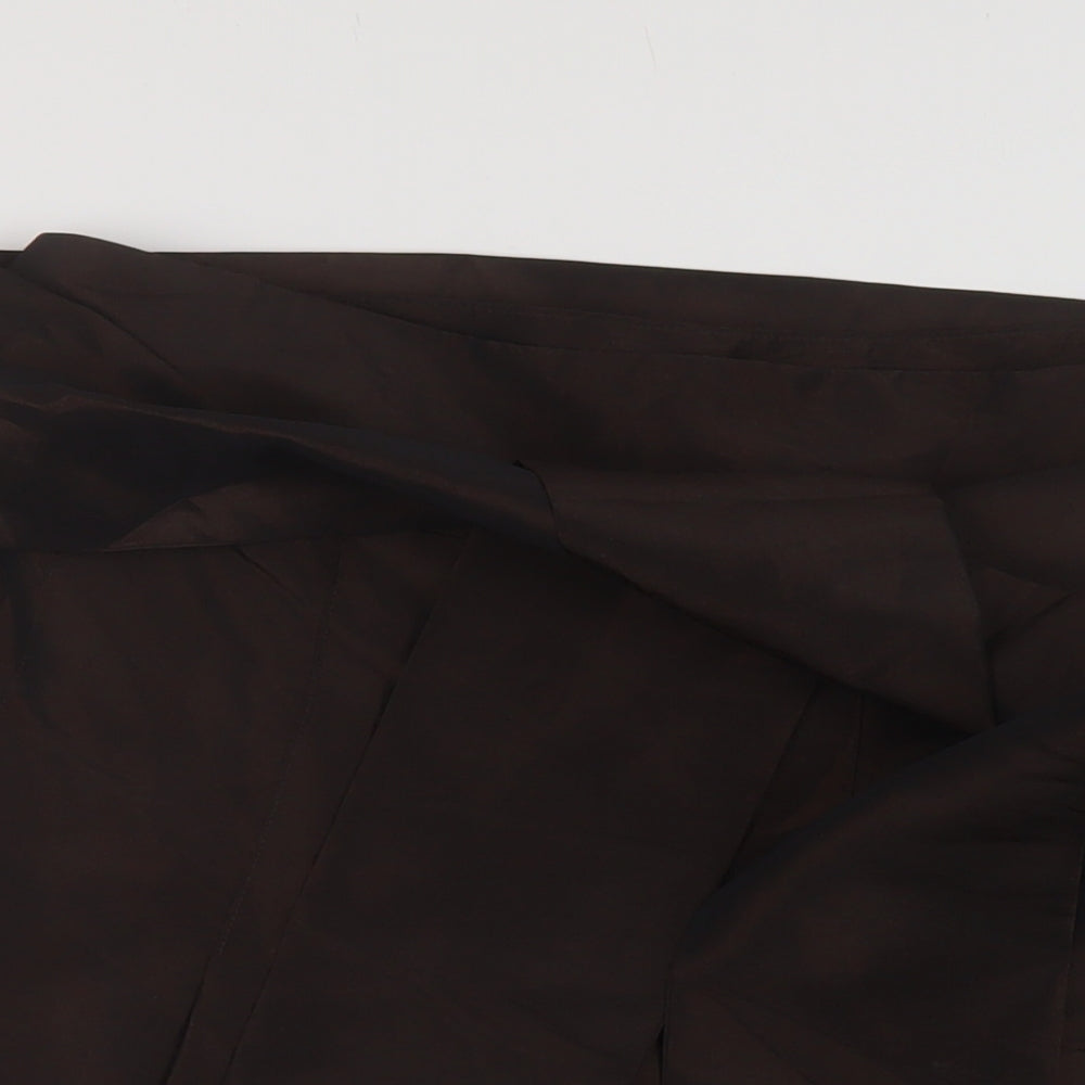 Per Una Womens Brown Polyester A-Line Skirt Size 18 Zip