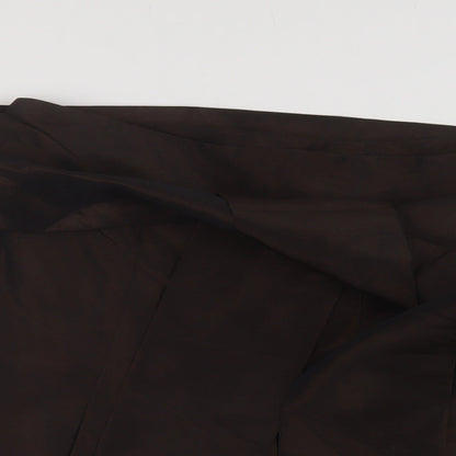 Per Una Womens Brown Polyester A-Line Skirt Size 18 Zip